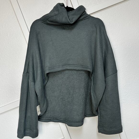 Free People Free-est Milley Reversible Cowl Neck Sweatshirt Terry Knit Sz: M-NWT - Picture 4 of 8
